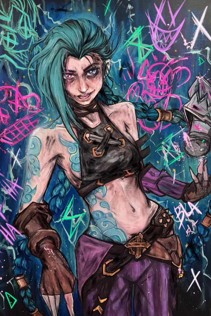 Jinx 30"×40" original canvas by Suto